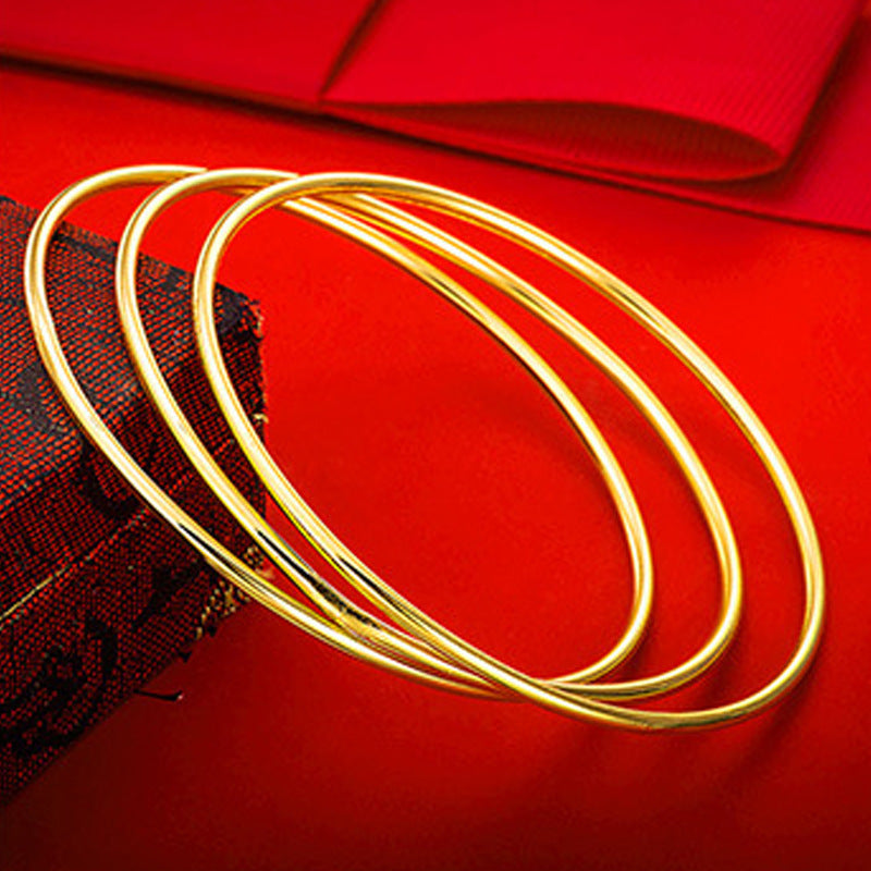 Wholesale Closed Thin Circle Brass Gold Plated Bracelet